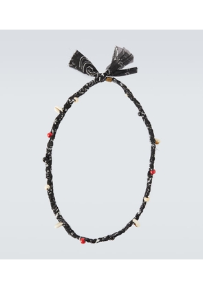 Alanui Embellished bandana-print necklace
