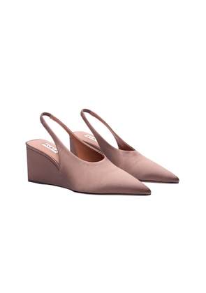ALAÏA Satin Wedge Slingback Pumps - Moda Operandi