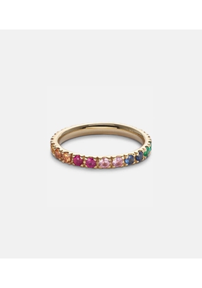 Sydney Evan Rainbow Large 14kt gold eternity ring with sapphires, rubies, amethysts, and emeralds