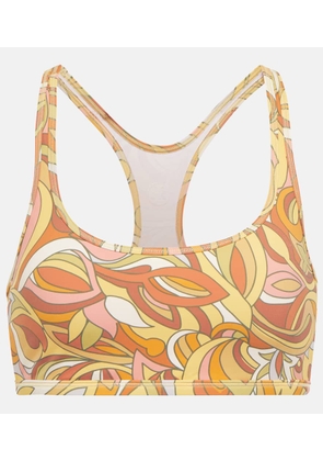 Tory Sport Printed racerback sports bra
