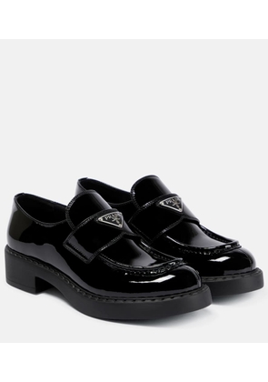 Prada Logo patent leather loafers