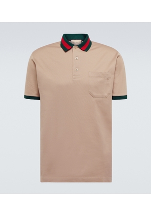 Gucci Web-collar pique polo shirt