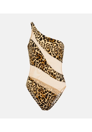 Norma Kamali Snake Mesh Mio asymmetric swimsuit