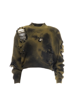 DES_PHEMMES Tie Dye Maxi Wool Pullover - Moda Operandi