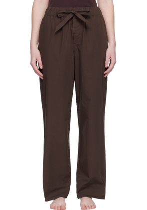 Tekla Brown Poplin Pyjama Pants