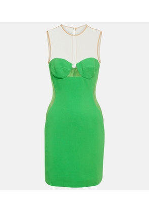 Stella McCartney Mesh-paneled crepe minidress