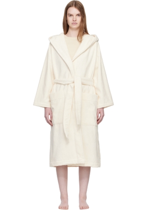 Tekla Off-White Terry Hooded Bathrobe
