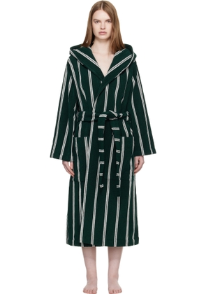 Tekla Green Terry Hooded Bathrobe