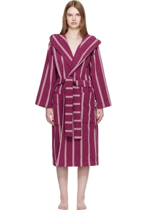 Tekla Purple Terry Hooded Bathrobe