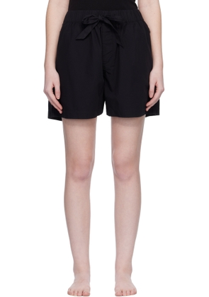 Tekla Black Poplin Pyjama Shorts