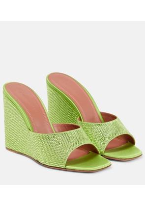 Amina Muaddi Lupita embellished wedge sandals