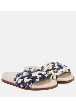 Chloe Kacey tie-dye woven slides