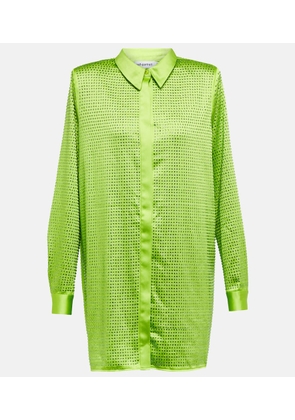 Self-Portrait Embellished satin shirt