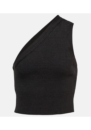 Jacquemus La Maille Ascu cropped linen-blend top