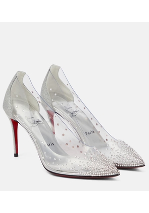 Christian Louboutin Degrastrass 85 embellished PVC pumps