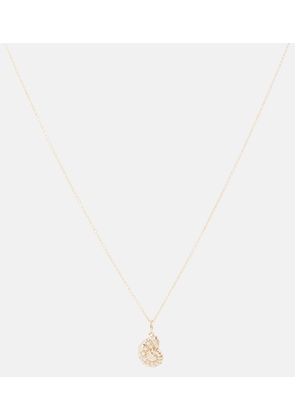 Sydney Evan Nautilus Shell 14kt gold pendant necklace with diamonds