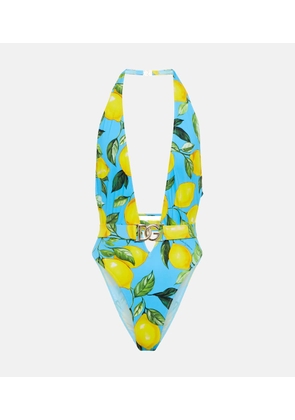 Dolce&Gabbana Printed halterneck swimsuit