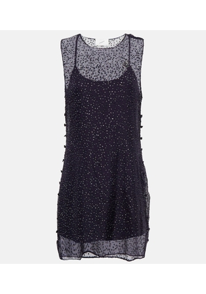 Coperni Embellished sheer silk minidress