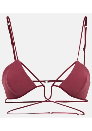 Nensi Dojaka Tie-trimmed gabardine bra