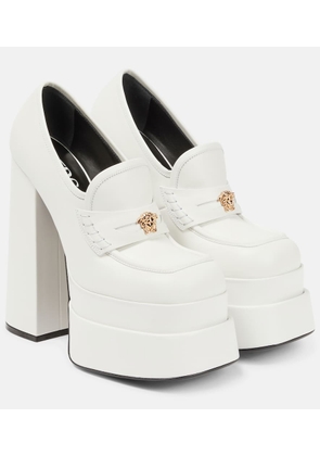 Versace Aevitas leather platform loafer pumps
