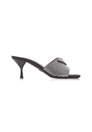 Prada Logo-Detailed Crystal Sandals - Moda Operandi