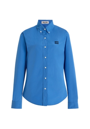 Miu Miu Button-Detailed Cotton-Poplin Shirt - Moda Operandi