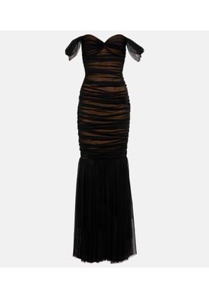 Norma Kamali Walter off-shoulder gown