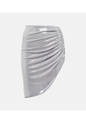 Norma Kamali Asymmetric ruched lame miniskirt