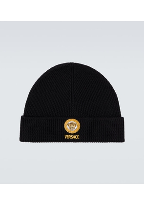 Versace Medusa embroidered wool beanie