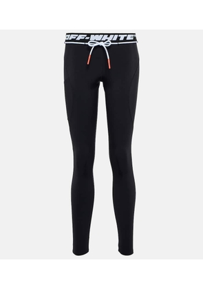 Off-White Logo-jacquard low-rise leggings