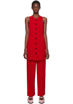 GANNI Red Button Minidress