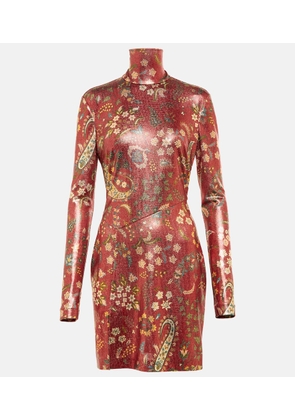 Etro Paisley high neck minidress