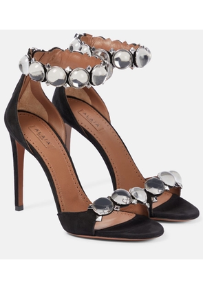 Alaia La Bombe 110 embellished suede sandals