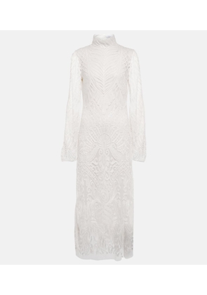 Galvan Bridal Borghese backless lace midi dress