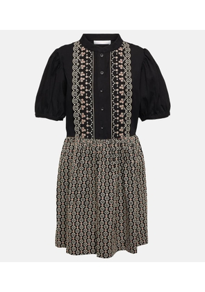 See By Chloe Floral embroidered cotton minidress