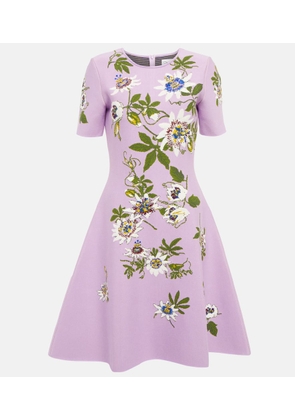 Oscar de la Renta Floral jacquard knit minidress