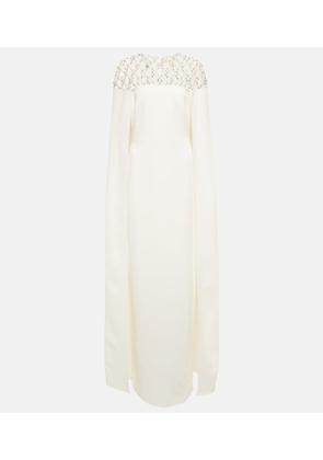 Safiyaa Bridal embellished crepe cape gown