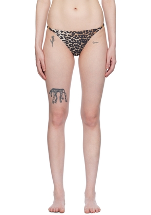 GANNI Brown Emblem Bikini Bottoms