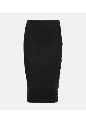 Petar Petrov Finn ribbed-knit silk pencil skirt