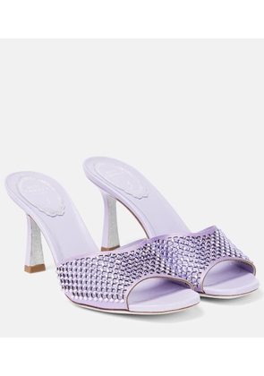 Rene Caovilla Embellished leather mules