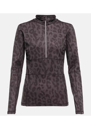Jet Set Leopard-print mockneck ski top