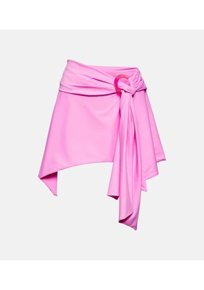 The Attico Asymmetric lycra miniskirt