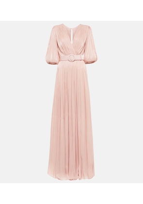 Costarellos Brennie iridescent georgette gown