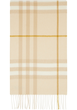 Burberry Beige Check Cashmere Scarf