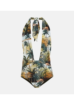 Johanna Ortiz Hidden Paradise printed halterneck swimsuit