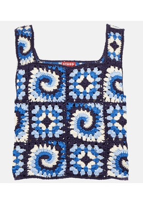 Staud Psychedelic cotton crochet top