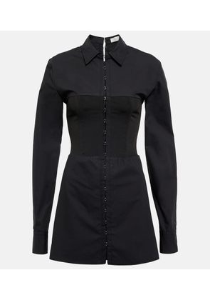 Dion Lee Knit-paneled poplin minidress
