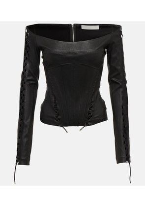 Dion Lee Hinge-seam leather bustier top
