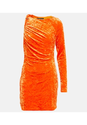 Versace Asymmetric velvet minidress