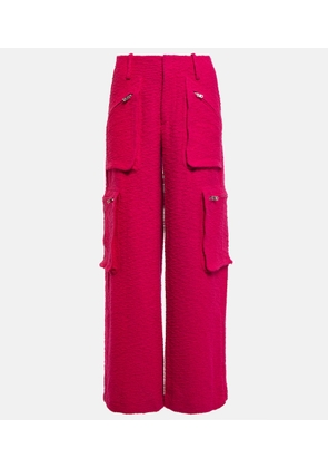 Amiri High-rise wide-leg boucle cargo pants